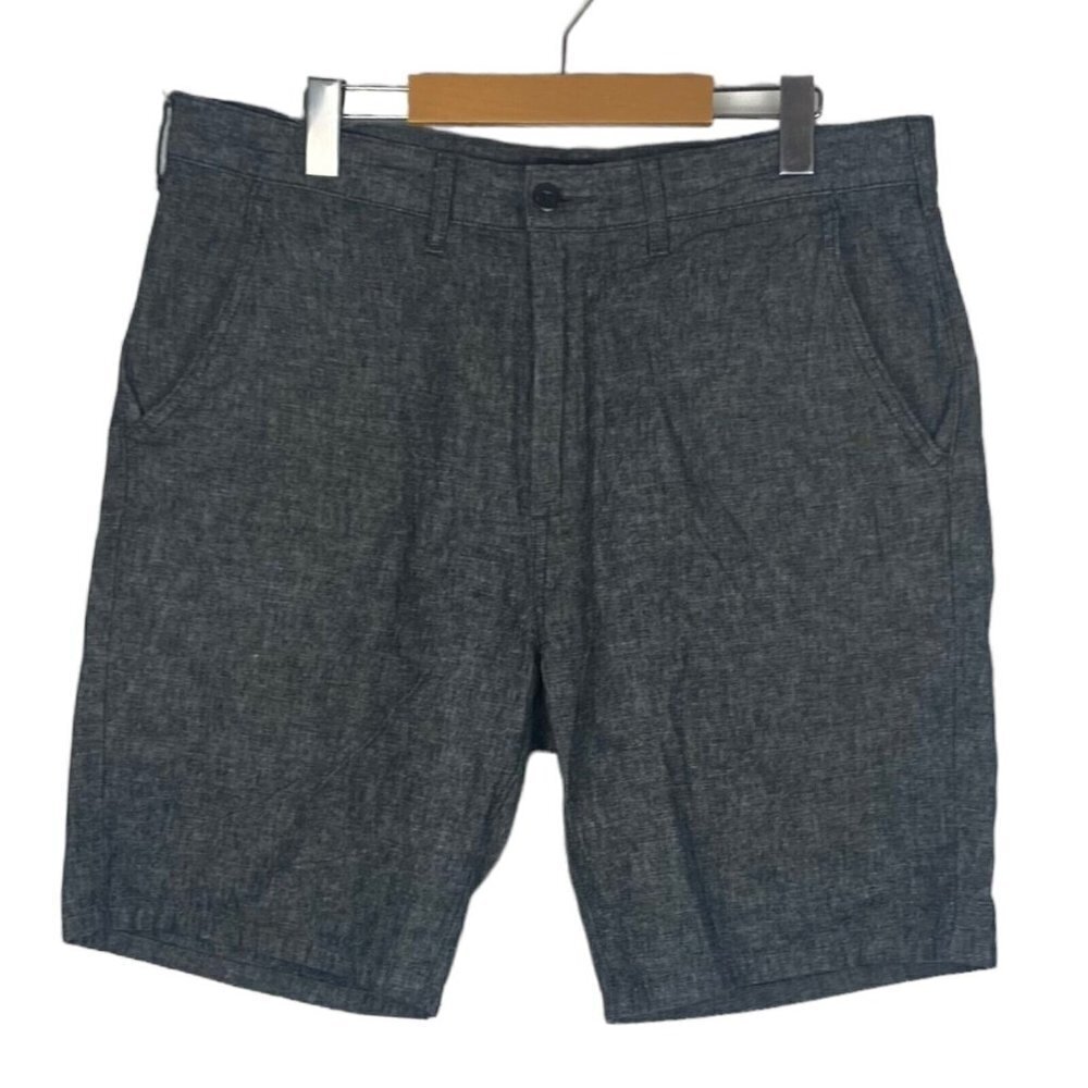 Levis Men's Charcoal Grey Flat Front Linen Blend Casual Chino Shorts US 34